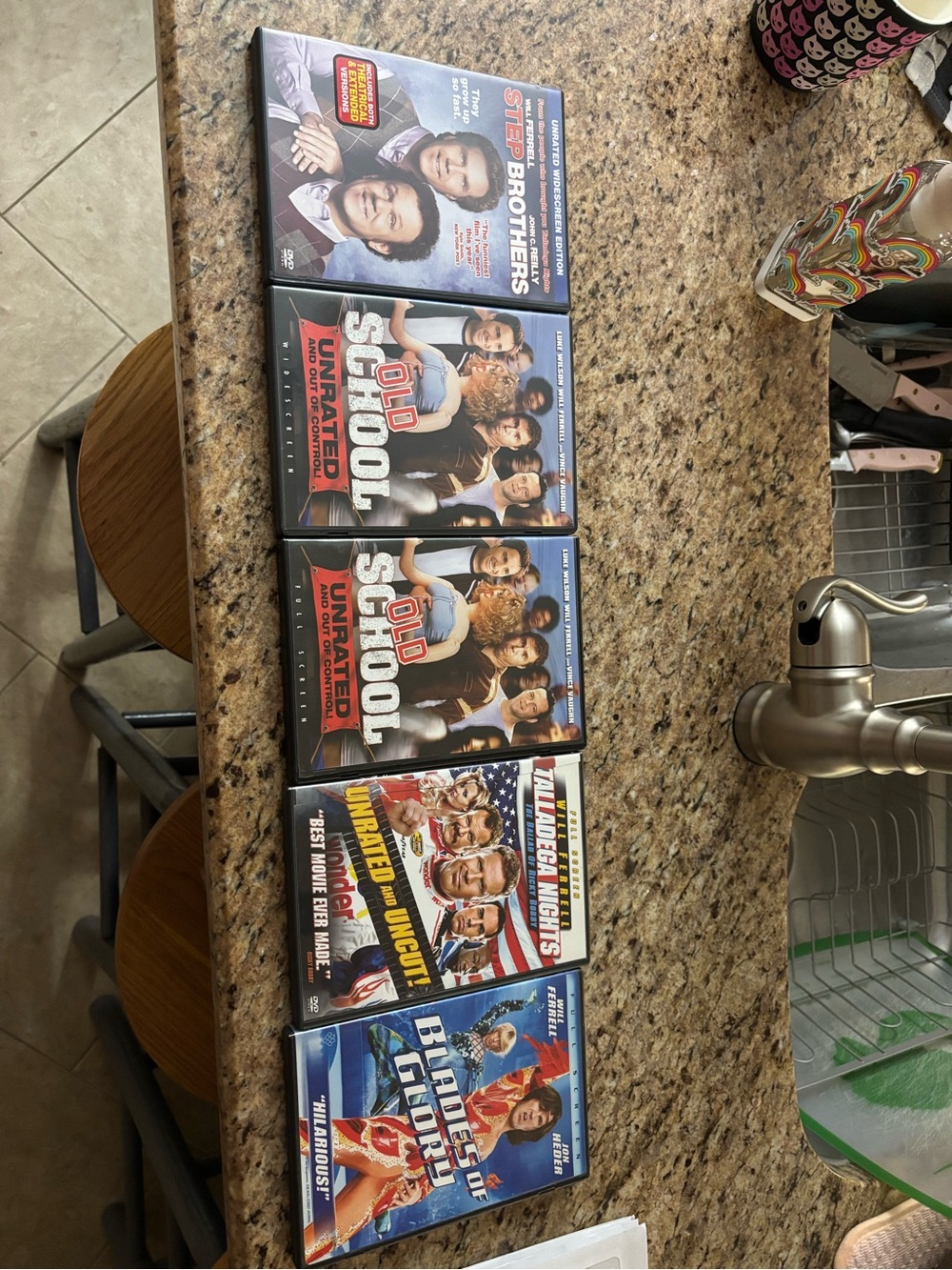 Assorted will farrell Comedy Movie DVD Lot - White/Blue Covers